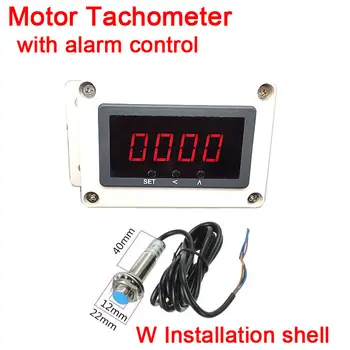 

LED Digital motor Tachometer Speed Meter with alarm control + Hall Proximity Switch Sensor + installation shell +Magnet