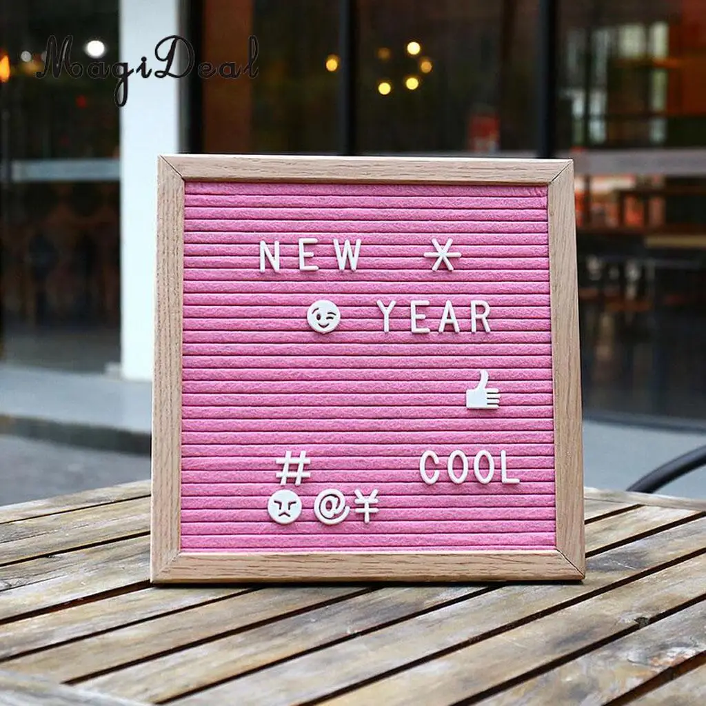 Felt Letter Board 10x10inches Changeable Letter Boards With 340 White Plastic Letters & Wood Frame Wall Mount, Free Canvas Bag