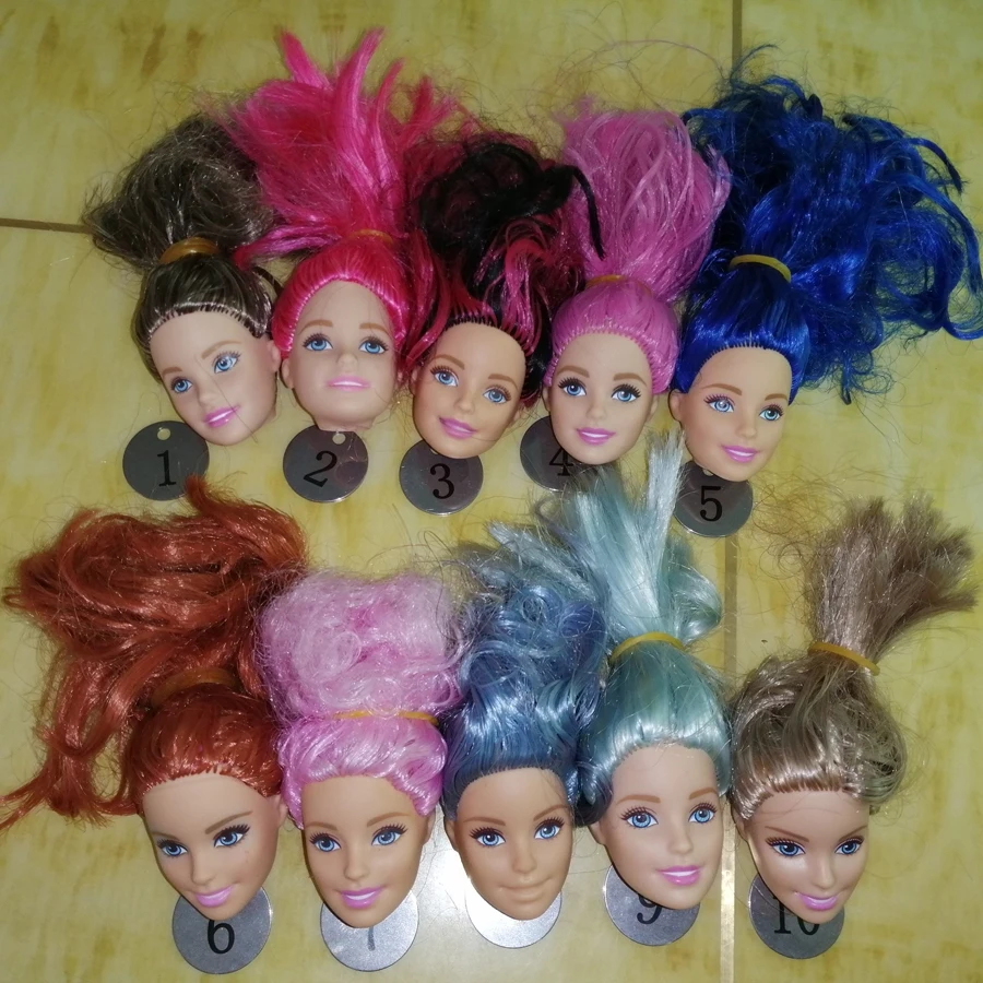 

B20-5 Original Foreign Trade European Beauty1/6 OOAK NUDE Doll Head Mussed Hair for DIY Soft PVC Head with Fitting 90%NEW