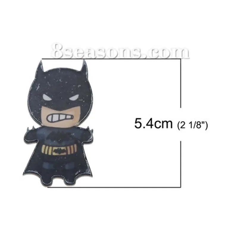 Cute Cartoon Acrylic black Batman shape badges Pins Brooch Icon Backpack Clothes Decoration Badge Brooches