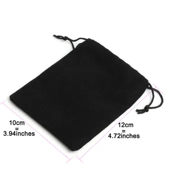 

50Pcs Black Drawstring Velvet Pouch Jewelry Bag Bracelet Necklace 10x12cm,Annual Party Holiday Christmas Wedding Gift Bag