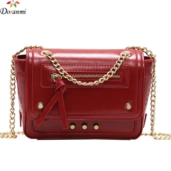 

DORANMI Punk Style Women's Bag Flap 2018 Crossbody Messenger Bags Femal Small Shoulder Bag Chain Strap Bolsos Mujer CBB058
