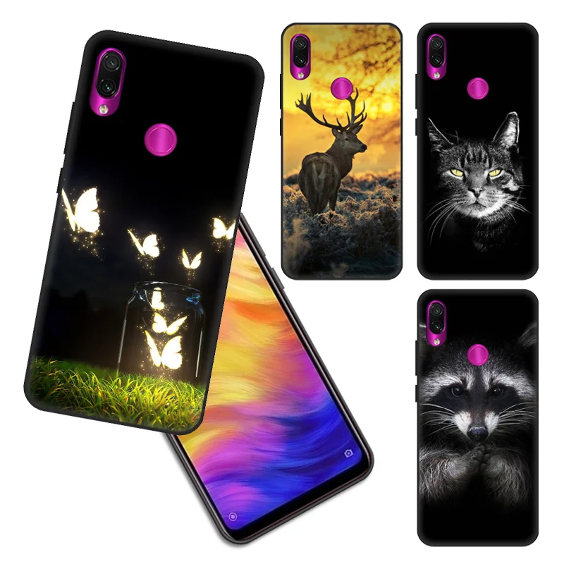 

Case cover For xiaomi redmi note 7 protective silicone xiaomi redmi note 7 balck soft TPU cool Black printed phone case note 7