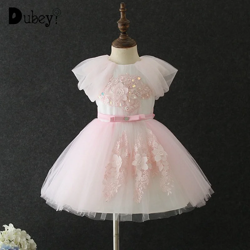 Pink Princess Dress Kids Girls Frocks Clothes Tutu Party Dress Elegant ...