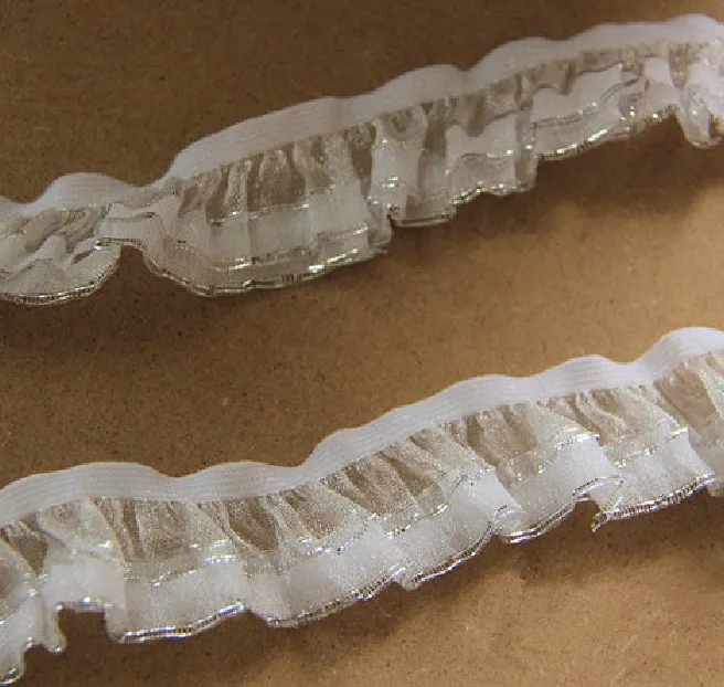 

20 yards /Lot gauze ruffled lace Trim ,lace accessories lace decoration material,elastic lace trim-3cm width