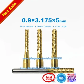 

5pcs Titanium Coated 0.9mm Carbide Engraving Bit CNC/PCB Machine Milling Cutter