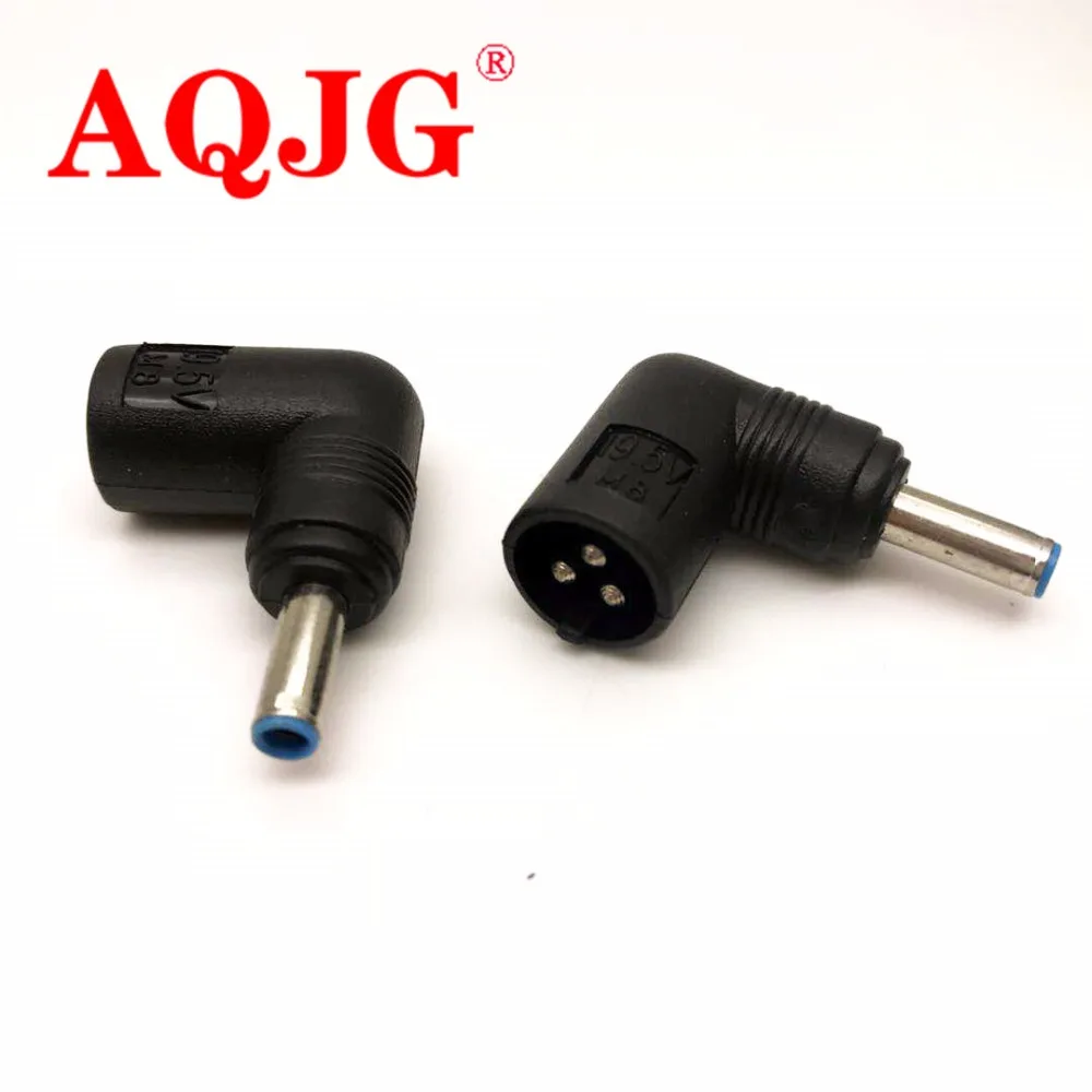 

100pcs 4.5*3.0 Male Plug with Tip to 3Pin Male Plug Right Angle DC Power Charger Adapter Converter Connector Notebook