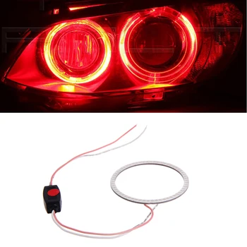 

Car Styling DC 12V 60mm COB LED Angel Eye Halo Ring Bulbs Car Decoration Fog Light Red new
