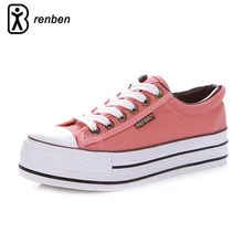 RenBen Canvas Platform Casual Shoes Women Fashion Breathable Pink Pump Female Shoes Woman Durable Oxford Footwear zapatos mujer