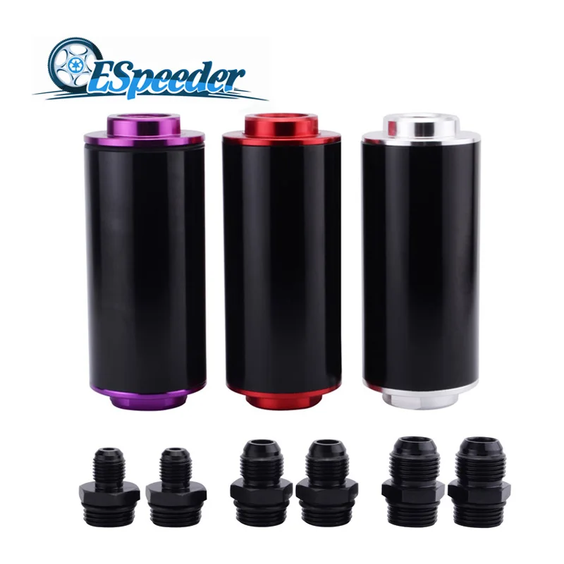 

New Universal 50mm High Flow Aluminum Alloy Fuel Filter For Motorsport Rally Racing With Fitting AN 6 8 10 AN