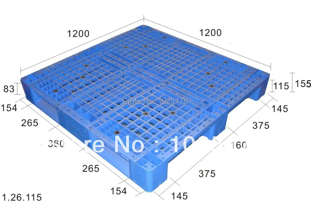 Plastic Pallets NO1212 1200*1200*150MM 3 Skids Plastic Pallet storage pallet single plastic
