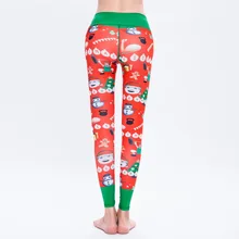 Global Holiday Christmas Leggings Santa Claus Tree Printed Slim Low Waist Workout Fitness Family Gift Leggings
