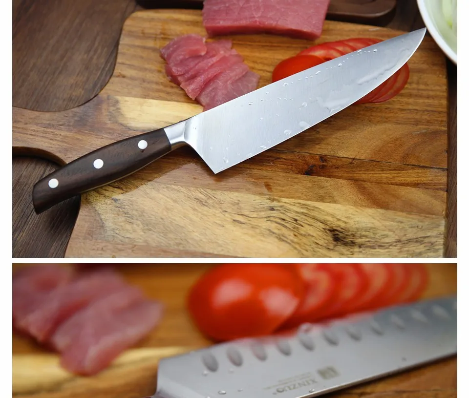XINZUO, кухонные инструменты, 3 шт., набор кухонных ножей, универсальный нож шеф-повара Satoku, немецкая бритва из нержавеющей стали 1,4116, острые кухонные инструменты