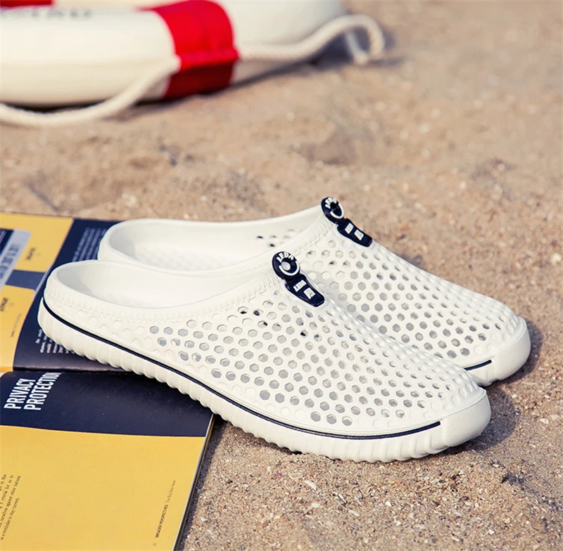 Для использования вне помещений; Летние женские туфли резиновые пляжные сандалии дышащие уличная берег реки Мужская обувь противоскольжения душ Шлёпанцы zapatos mujer