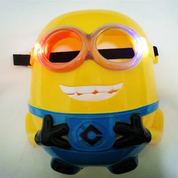 

10pcs/lot Free Shipping Wholesale LED Despicable Minions Mask Me PVC Masquerade Cosplay Masks