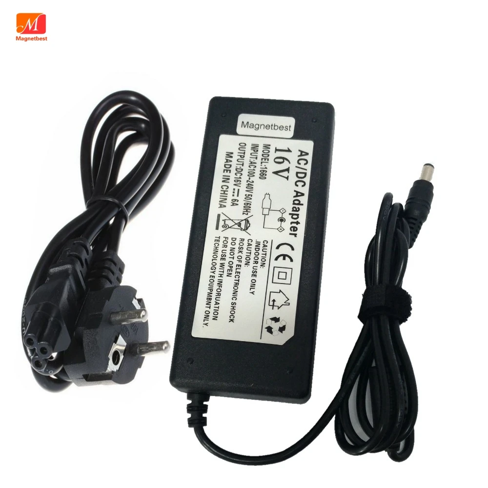 16V6A Switching Power Supply 16V 6A 96W AC DC Adaptor Charger DC 5.52.5MM with AC Cable 
