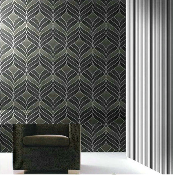 Modern Silver Wallpaper textured Grey Wall Paper Vintage