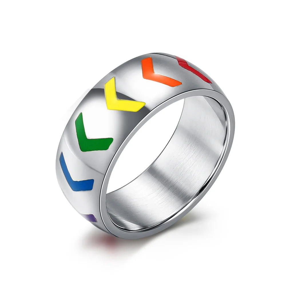 8mm stainless steel ring for women men resin arrow rainbow wedding rings love gay lesbian - Gay Mens Wedding Rings 8mm stainless steel ring for women men resin arrow rainbow wedding rings love gay lesbian - Gay Mens Wedding Rings