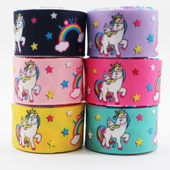 

Grosgrain Ribbon Printed Horse And Rainbow 100% Polyester Handmade DIY Accessories 1 inch 25MM