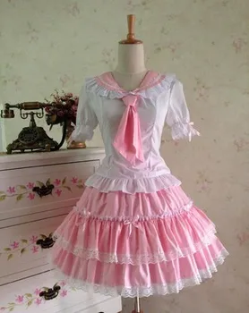 

(LLT025) Court lolita dress college summer wind bitter fleabane bitter fleabane skirt suit sailor cosplay costumes