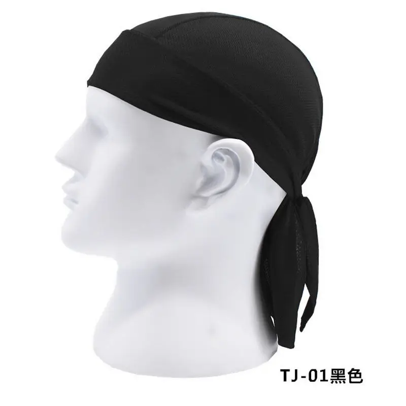 12 Цвета дышащие голова шарф Для мужчин Велосипед быстрый сухая головная повязка велосипедная бандана пиратский платок на голову - Цвет: Черный