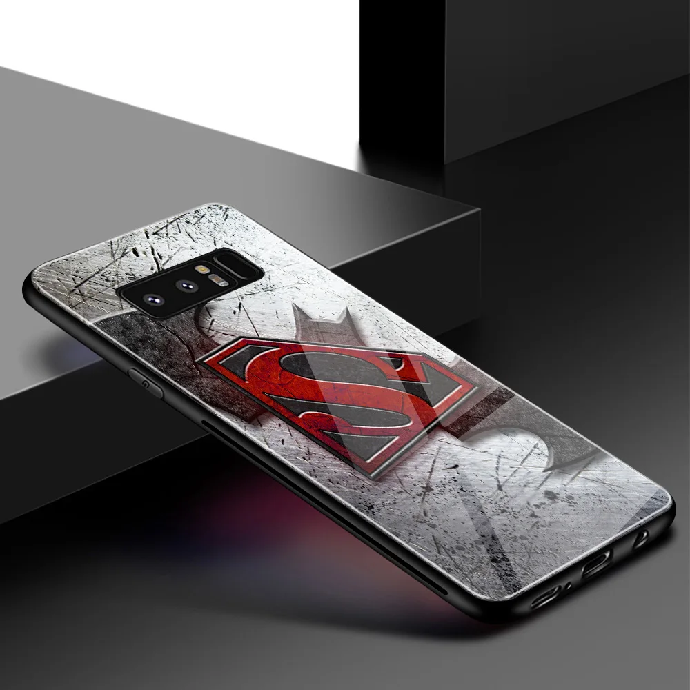 Для samsung S10 чехол Супермен Жесткий чехол из закаленного стекла для samsung Galaxy Note 8 9 10 S8 S9 Plus S10 plus S10 Lite