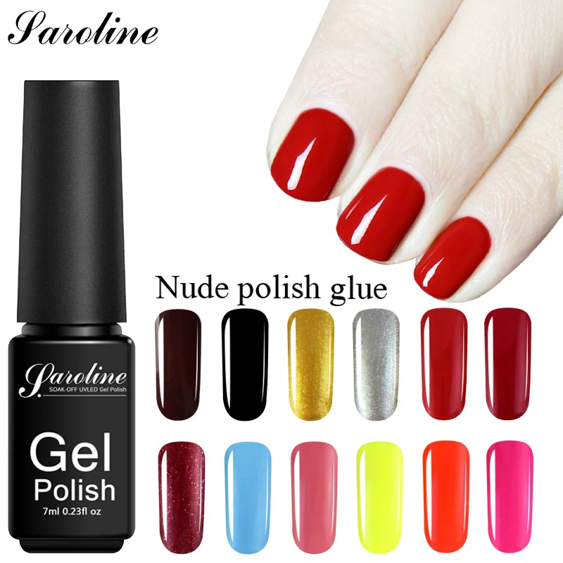 

Saroline Nude Colors Gel Nail Polish Soak Off UV LED Long Lasting Gel Lacquer Polygel Set with Lamp Gel Varnish with Sparkles