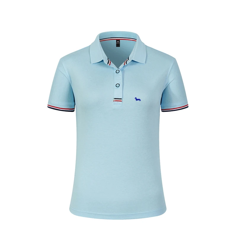 

2019 Summer brand Womens short sleeve polos shirts cotton casual harmont womens lapel polos shirts fashion slim women