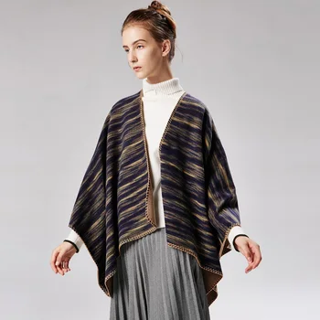 

FXFURS Women Winter Acrylic Shawls 2020 New Arrival Fashion Winter Warm Blanket Wraps Multi-functionThermal Shawl Poncho Capes