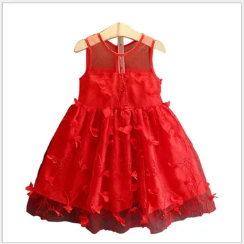 

Global limited edition of children's fashion Girls clothes 2018 New Summer Dress flowers lace Net yarn Princess Girls dress
