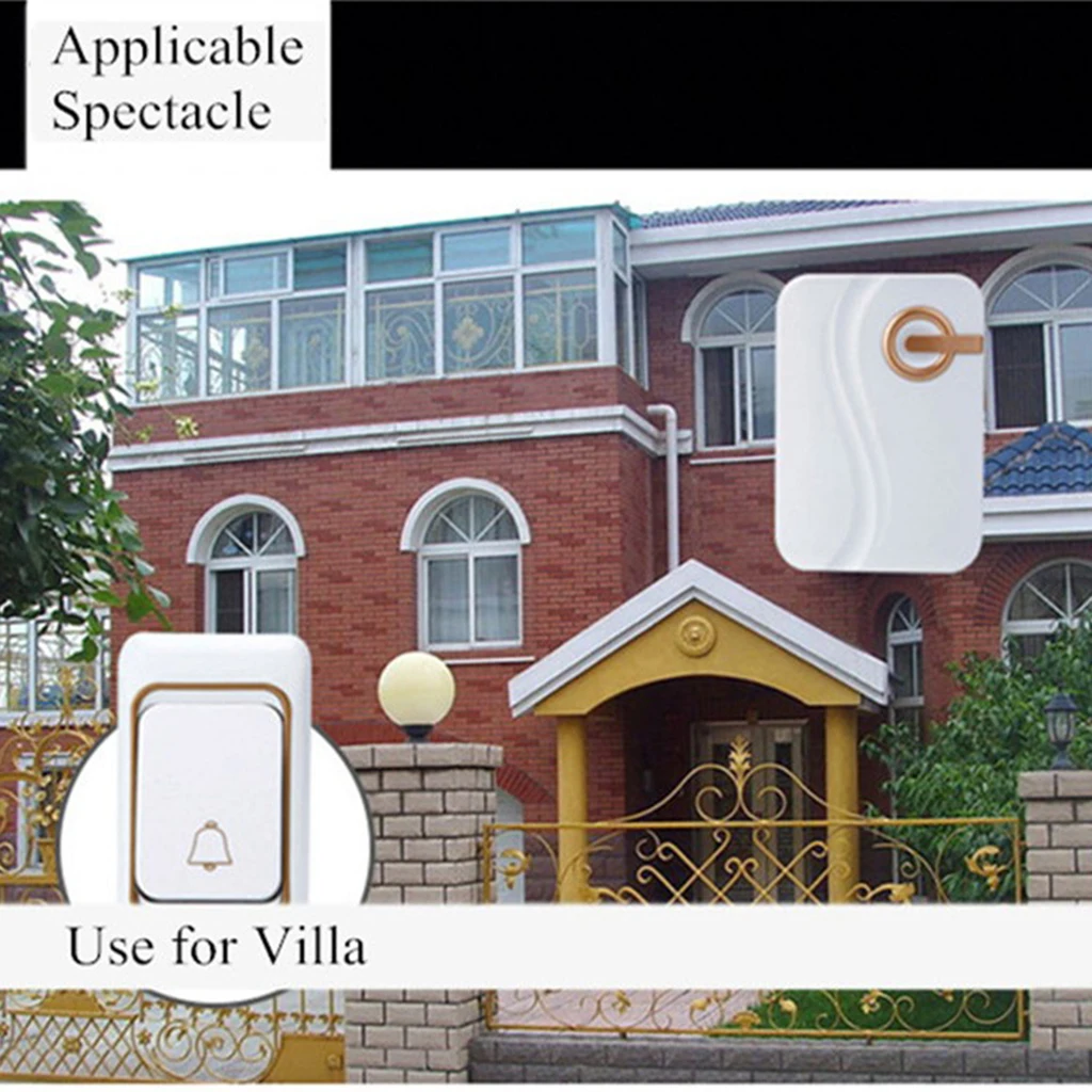 Wireless Battery Operated Doorbell Door Chime with 1 Transmitter+1 Receiver