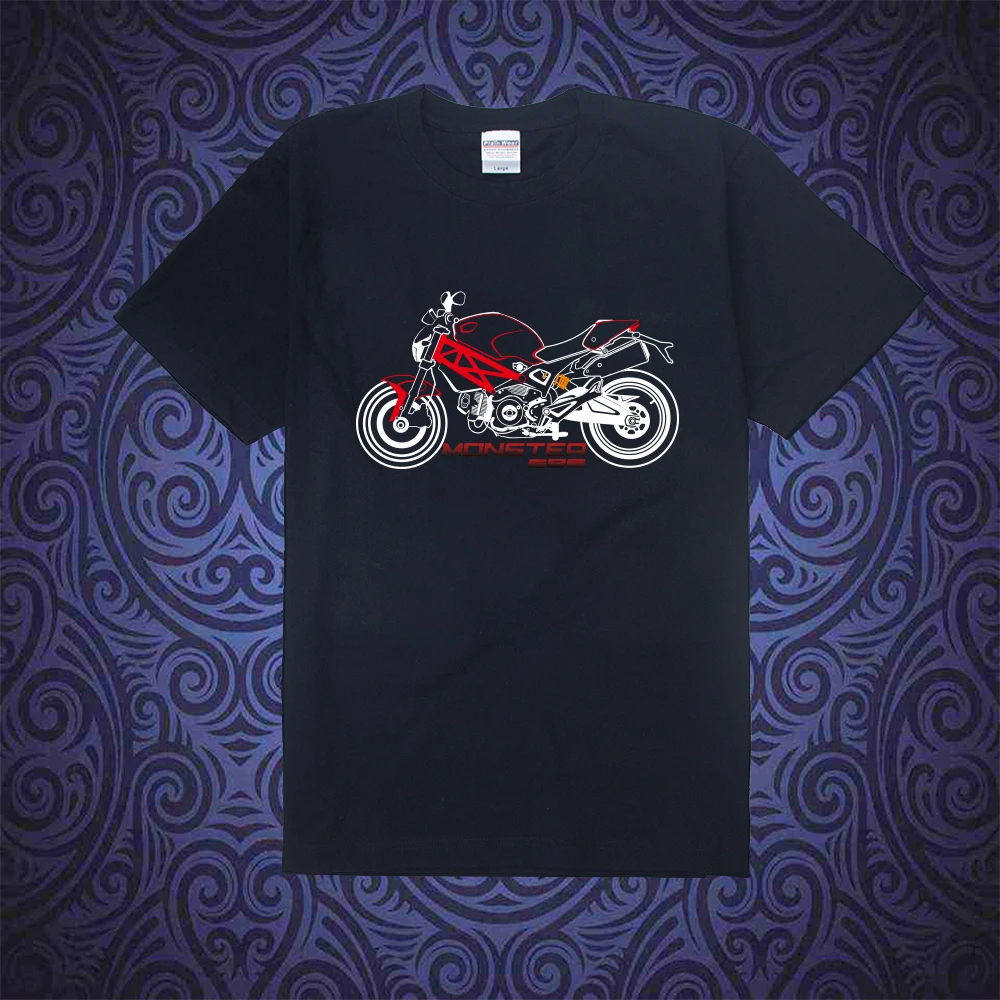 KODASKIN мотоциклетный стиль хлопок для DUCATI Monster 696 Повседневная футболка с коротким рукавом и круглым вырезом