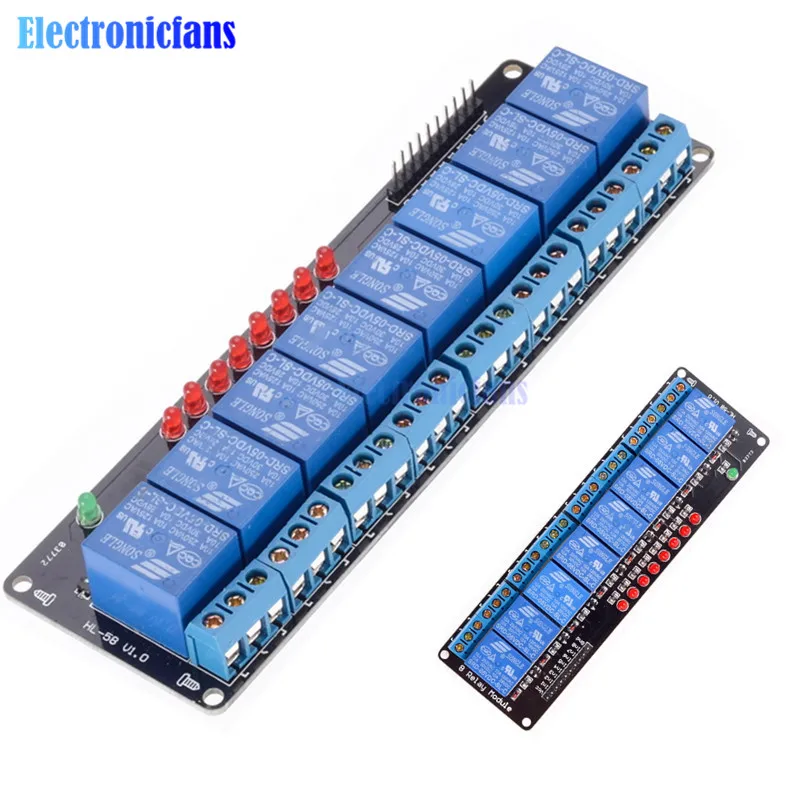 

8 Channel DC 5V Relay Module Shield Low Level 8 CH Relay Board for Arduino Uno Meage 2560 1280 ARM PIC AVR DSP 8550