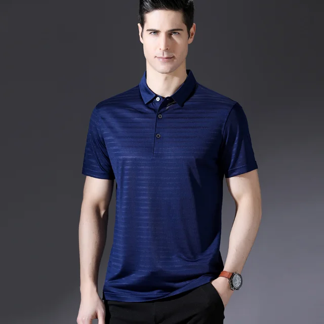 HIYSIZ NEW T Shirts Men 2019 Casual Striped Streetwear Men T Shirt Turn ...