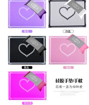

by dhl or ems 100pcs Nail Art Silicone Plastic Pillow Hand Holder Cushion Table Mat Pad Foldable Washable Manicure Tools