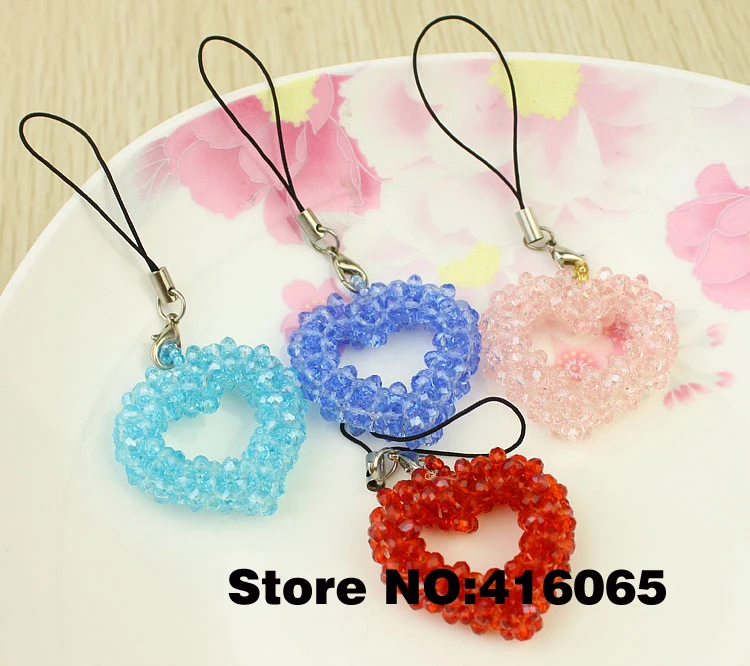 beaded heart keychain