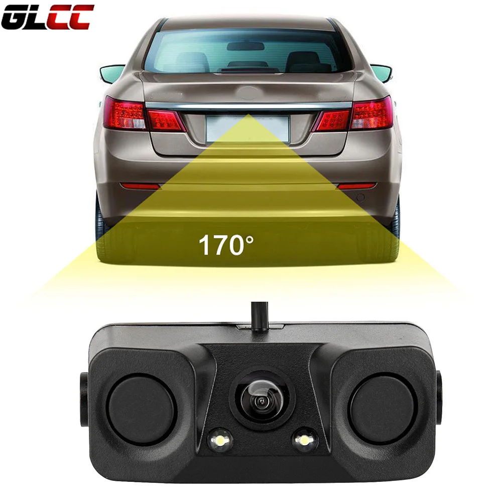Car Parking Sensors Parktronics 3 in1 Night Vision Radar Autos Reversing Rearview Backup Parking Camera Kit