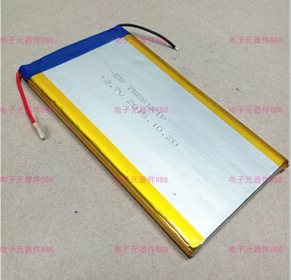 

3.7 V polymer lithium battery 7566121 8000MAH mobile power Tablet PC DIY Rechargeable Li-ion Cell Rechargeable Li-ion Cell