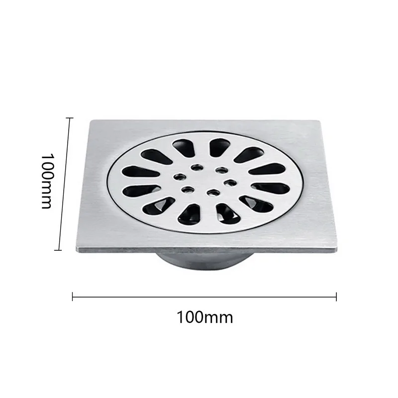 4 дюймов квадратный душ из нержавеющей стали слив со съемной крышкой матовый Толстый Душ Слив Ванная комната Кухня