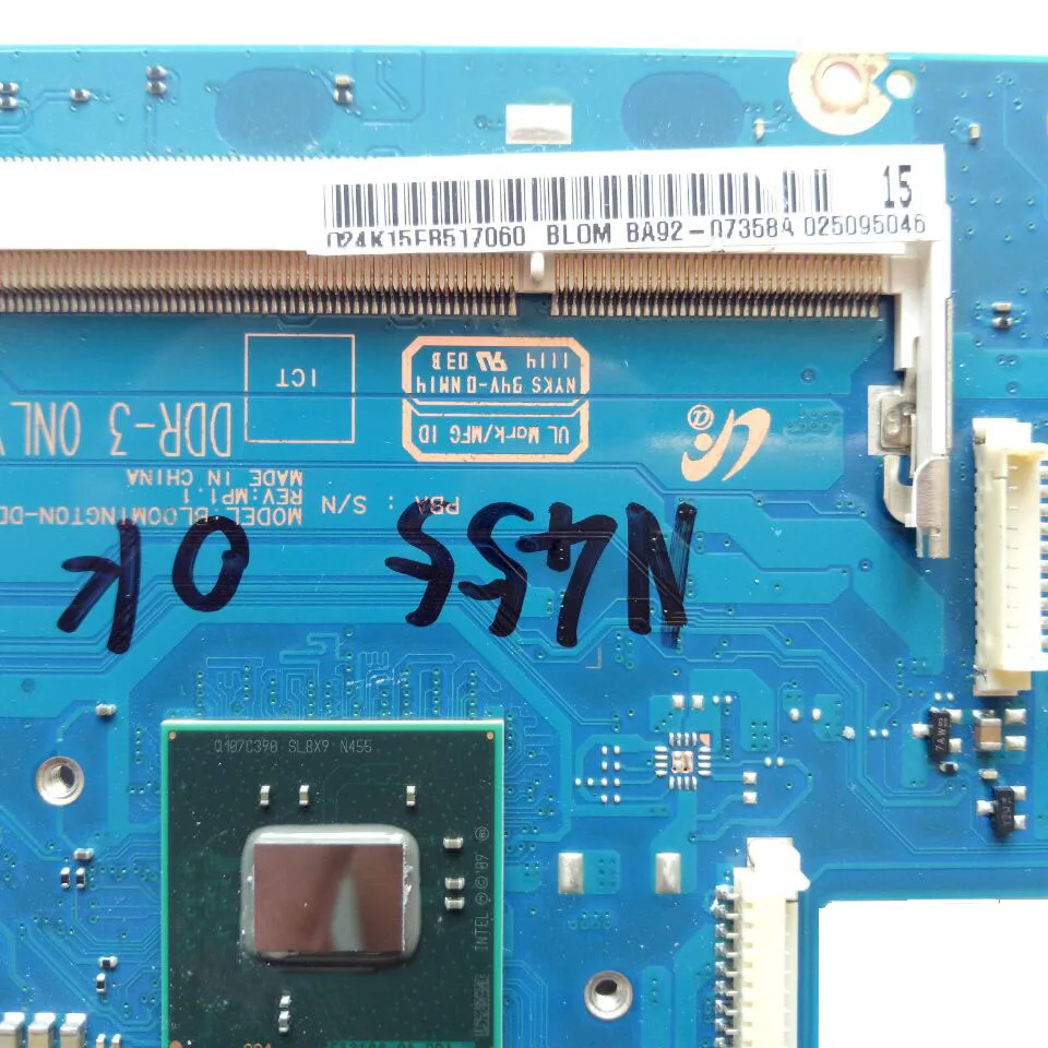 Отлично подходит для материнской платы ноутбука Samsung NP N145 с процессором N455 DDR3 BA92