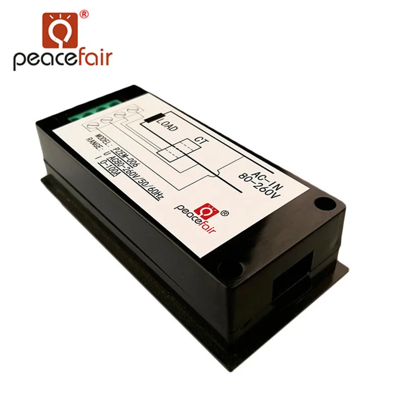 PEACEFAIR однофазный цифровой LCD Ватт метр AC 220V 100A 5IN1 напряжение тока мощность время