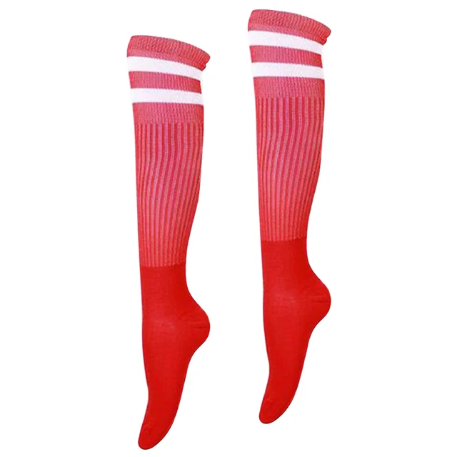 1 Pair Adult Striped Thicken Soccer Baseball Football Socks Over Knee