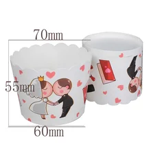 Большой Размеры 50 шт./пакет Свадебные невесты и жениха поцелуй Свадебная вечеринка Бумага Формы для выпечки торт Чашки лайнер Маффин кекс Бумага торт случае