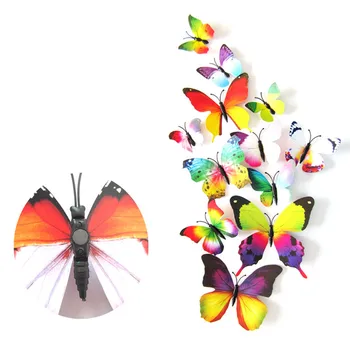 

12Pcs 3D Magnet Butterfly Wall Stickers Rainbow Butterflies Home Decor for Wedding Party Kids Room Living Room Fridge Decoration