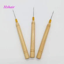 20 шт. деревянная ручка иголка/микро кольца/петли для наращивания волос Инструменты
