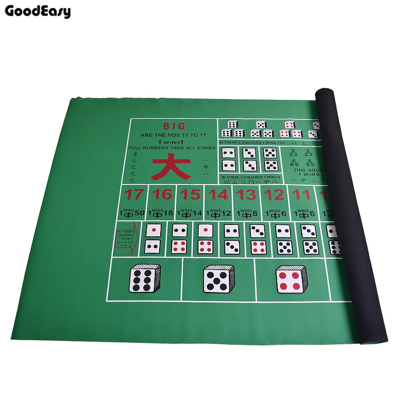 Игральные кости игра резиновый квадратный зеленый техасский холдем покер Настольный коврик цифровая печать покер игровой стол ткань Sic Bo с плечевым мешком