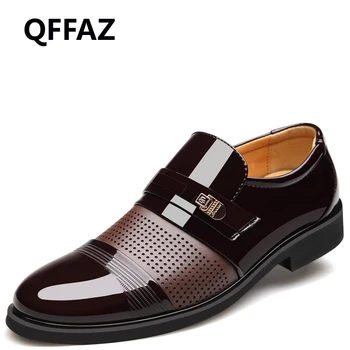 

QFFAZ Oxford Business male dress shoe Soft Formal Shoes man leather shoes male Fashion Breathable sapato masculino envernizado