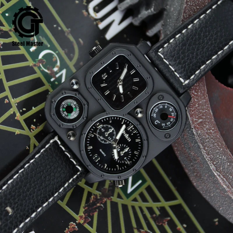 

Men's Watch Double Movement Table Leisure Sports Table Personality Guide Temperature Design Luxury Designer Brand Affordable