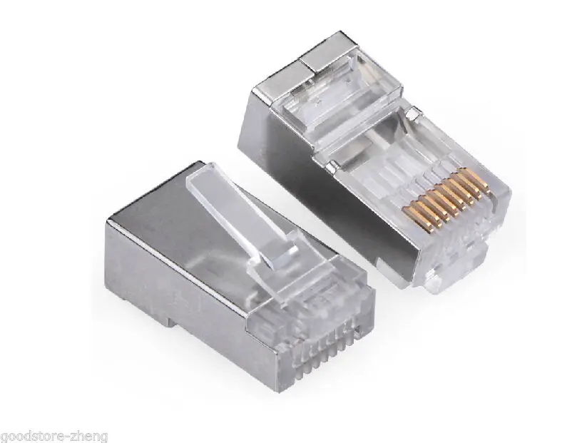 100PCS/LOT AMP High Quality Crystal shielded modular CAT6 RJ45 Plug Connector