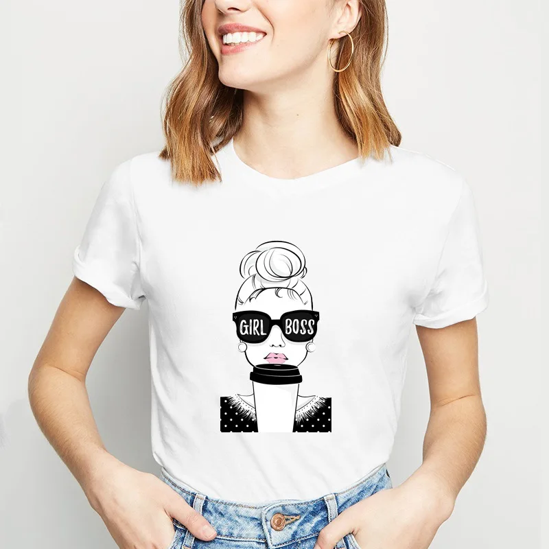 

New Women Vogue T Shirt Fashion Girl Print Short Sleeve T-shirt Korean Harajuku Camiseta Mujer